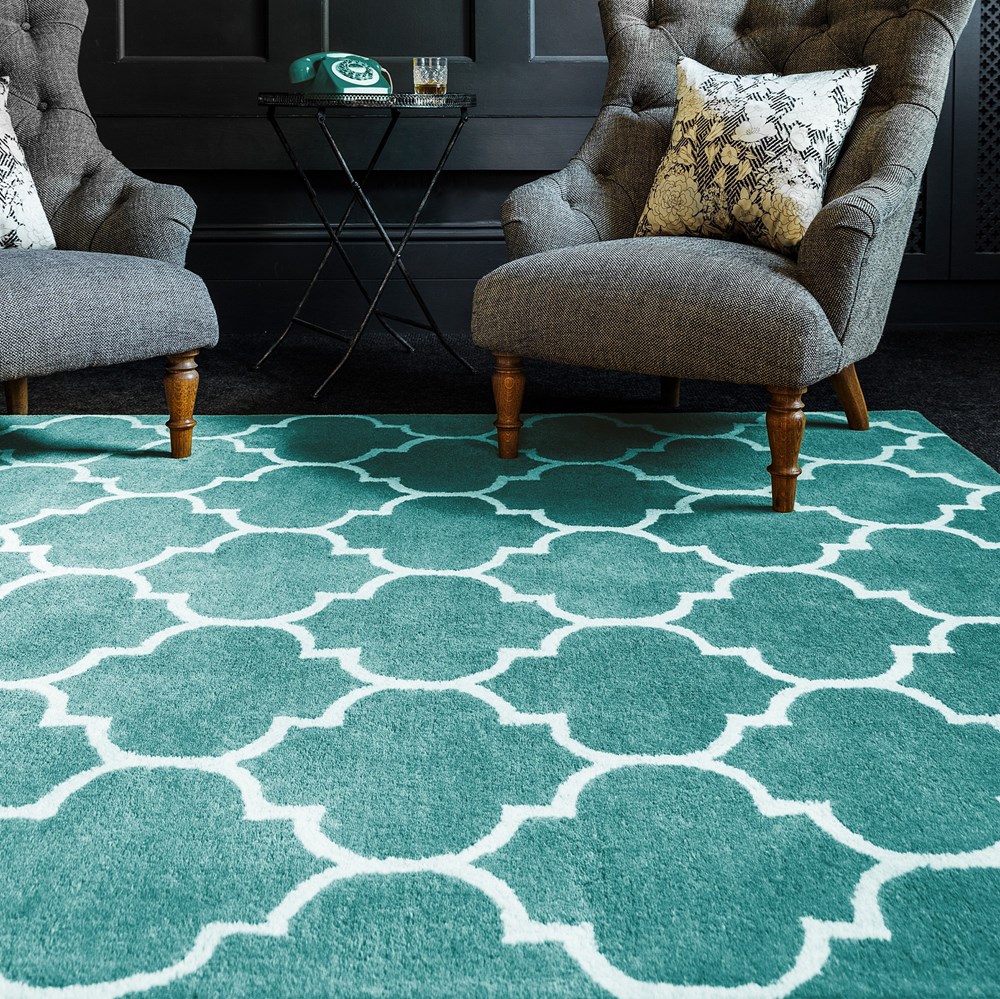 Albany Ogee Rugs in Duck Egg